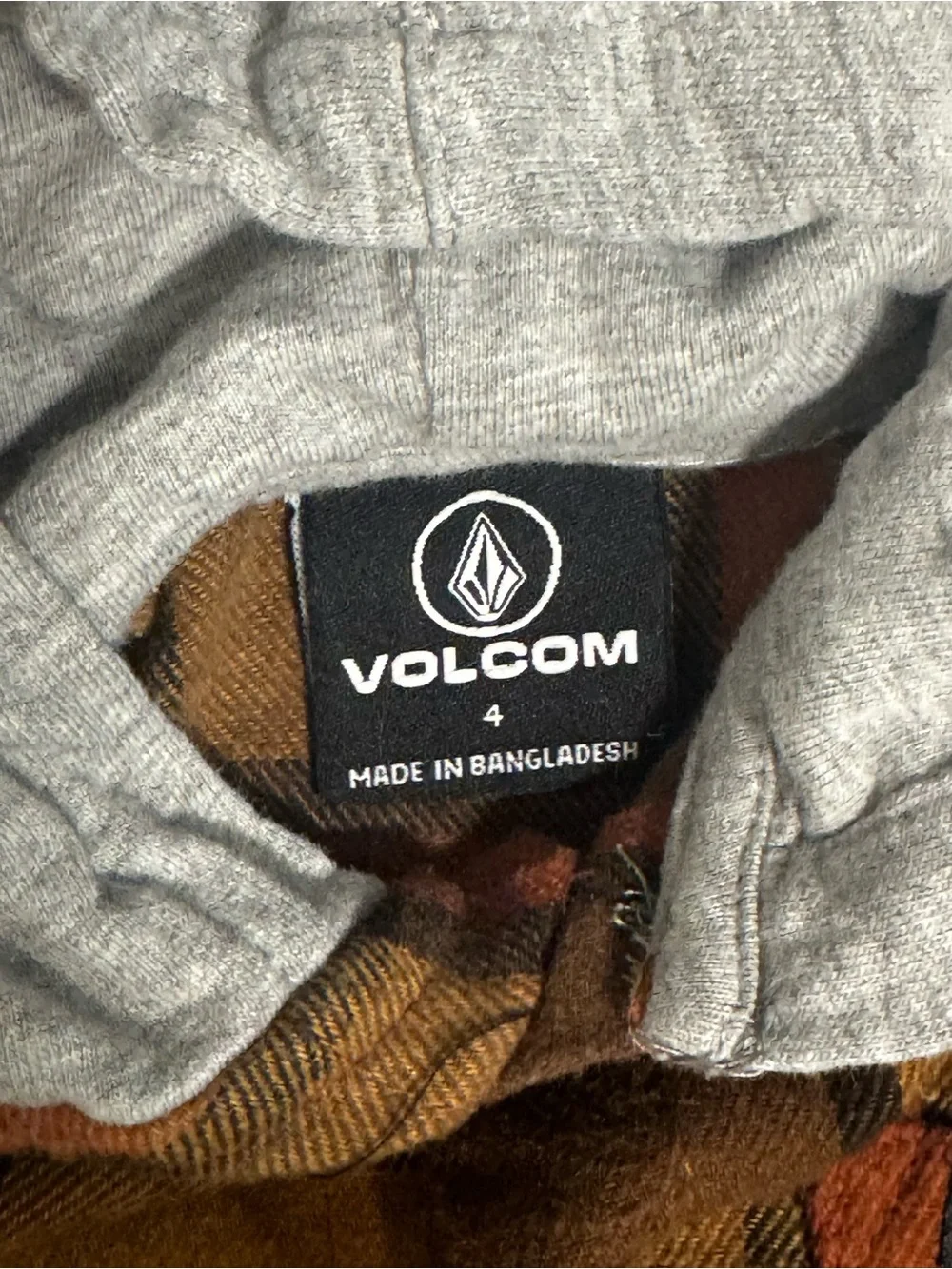 4T Toddler Outfit Bundle Volcom Hooded Flannel + Cargo Joggers Boys